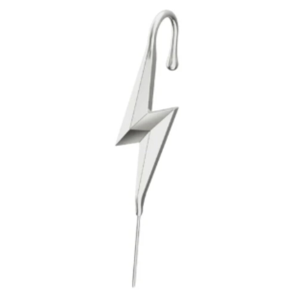 Oreylo Silver-tone Earring/Hook - Lightning Bolt